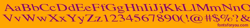 TempoFontExLeft Font – Purple Fonts on Orange Background