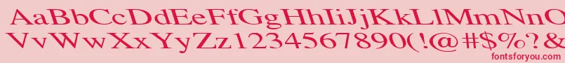 TempoFontExLeft Font – Red Fonts on Pink Background