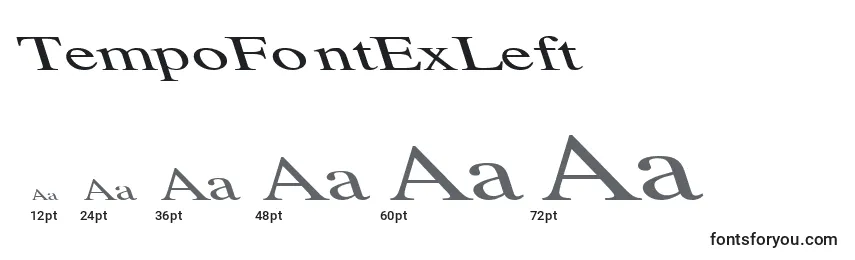 Размеры шрифта TempoFontExLeft