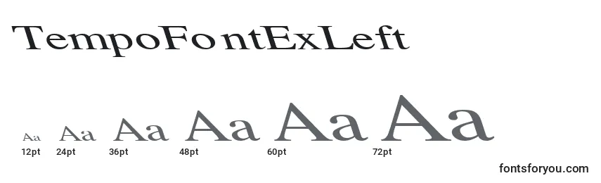 Größen der Schriftart TempoFontExLeft