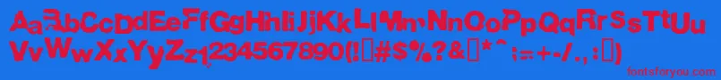 フォントBluenorma – 赤い文字の青い背景