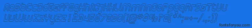 PlasmaticaOutlineItalic Font – Black Fonts on Blue Background