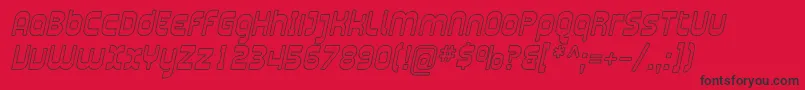 PlasmaticaOutlineItalic Font – Black Fonts on Red Background