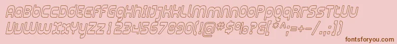 PlasmaticaOutlineItalic-Schriftart – Braune Schriften auf rosa Hintergrund