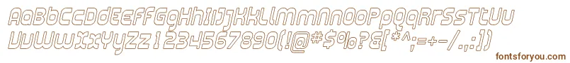 PlasmaticaOutlineItalic Font – Brown Fonts on White Background