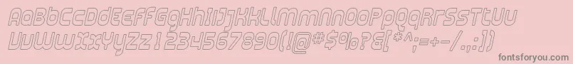 PlasmaticaOutlineItalic-Schriftart – Graue Schriften auf rosa Hintergrund