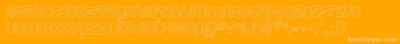 PlasmaticaOutlineItalic-Schriftart – Rosa Schriften auf orangefarbenem Hintergrund