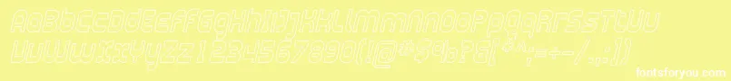 PlasmaticaOutlineItalic Font – White Fonts on Yellow Background