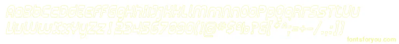 PlasmaticaOutlineItalic-Schriftart – Gelbe Schriften