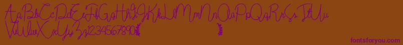Wildflowerbold Font – Purple Fonts on Brown Background