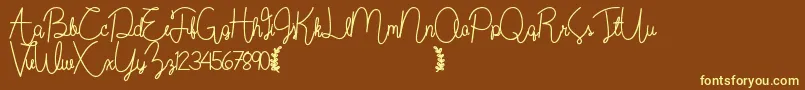 Шрифт Wildflowerbold – жёлтые шрифты на коричневом фоне