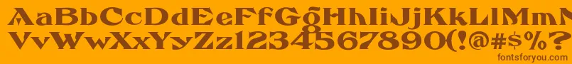 FhaefcanEccentricFrench Font – Brown Fonts on Orange Background