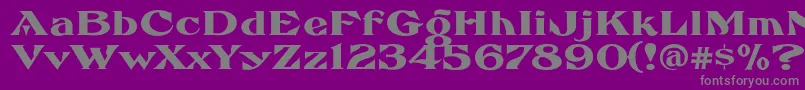 フォントFhaefcanEccentricFrench – 紫の背景に灰色の文字