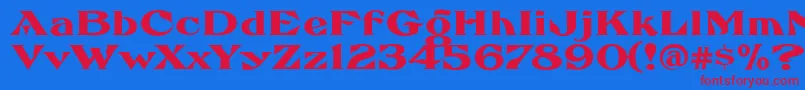 FhaefcanEccentricFrench Font – Red Fonts on Blue Background