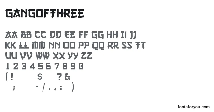 Schriftart GangOfThree – Alphabet, Zahlen, spezielle Symbole