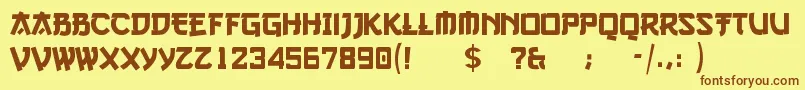 GangOfThree Font – Brown Fonts on Yellow Background