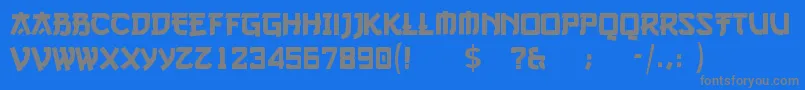 フォントGangOfThree – 青い背景に灰色の文字