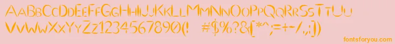 Ulse-Schriftart – Orangefarbene Schriften auf rosa Hintergrund