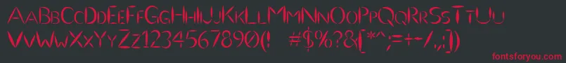 フォントUlse – 黒い背景に赤い文字