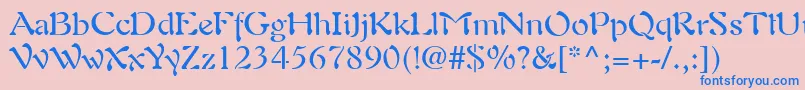 AuriolLt Font – Blue Fonts on Pink Background