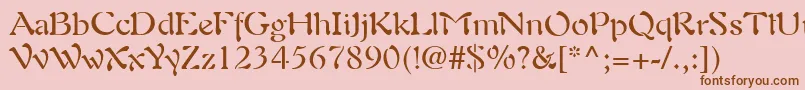 AuriolLt Font – Brown Fonts on Pink Background
