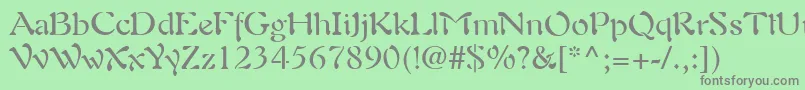 フォントAuriolLt – 緑の背景に灰色の文字