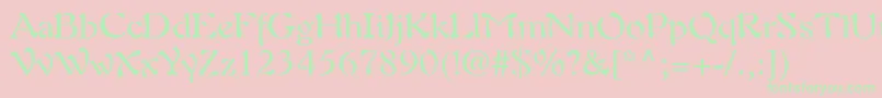 AuriolLt Font – Green Fonts on Pink Background