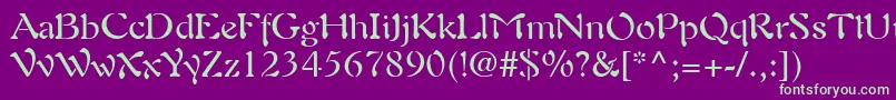 AuriolLt Font – Green Fonts on Purple Background