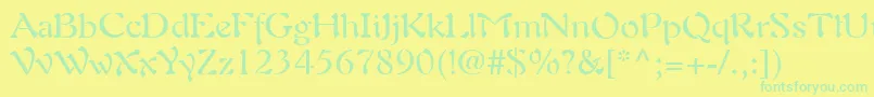 AuriolLt Font – Green Fonts on Yellow Background