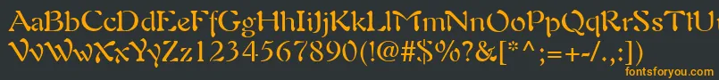 フォントAuriolLt – 黒い背景にオレンジの文字