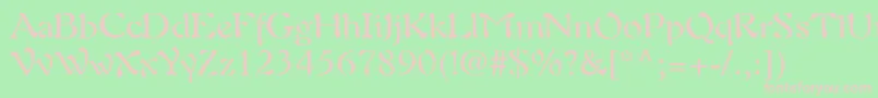 AuriolLt Font – Pink Fonts on Green Background