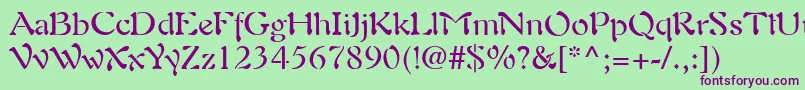 AuriolLt Font – Purple Fonts on Green Background