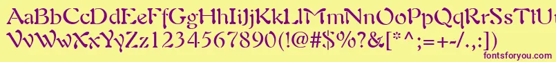 AuriolLt Font – Purple Fonts on Yellow Background