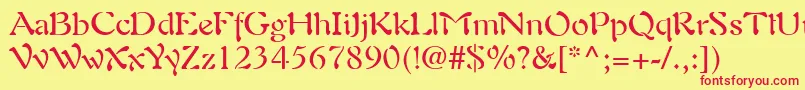 AuriolLt Font – Red Fonts on Yellow Background