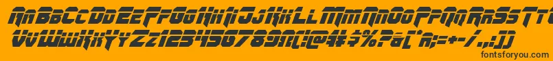 Omegaforcelaserital11 Font – Black Fonts on Orange Background