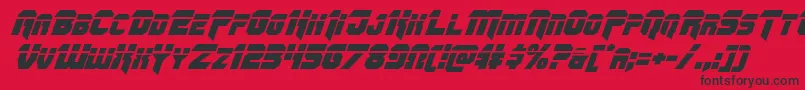 Шрифт Omegaforcelaserital11 – чёрные шрифты на красном фоне