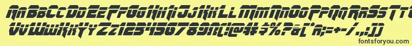 Omegaforcelaserital11 Font – Black Fonts on Yellow Background