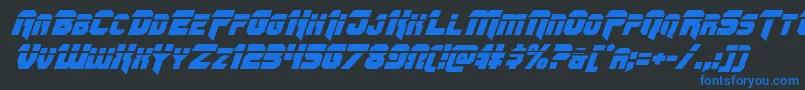 Omegaforcelaserital11 Font – Blue Fonts on Black Background