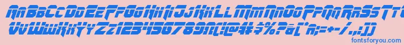 Шрифт Omegaforcelaserital11 – синие шрифты на розовом фоне
