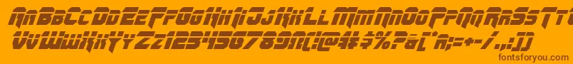 Omegaforcelaserital11 Font – Brown Fonts on Orange Background