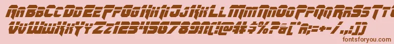 Omegaforcelaserital11-Schriftart – Braune Schriften auf rosa Hintergrund