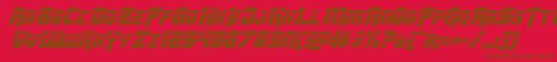 Omegaforcelaserital11 Font – Brown Fonts on Red Background