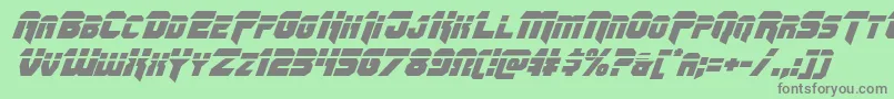 Omegaforcelaserital11 Font – Gray Fonts on Green Background