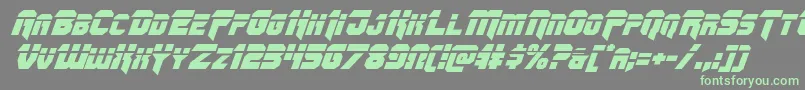 Omegaforcelaserital11-Schriftart – Grüne Schriften auf grauem Hintergrund