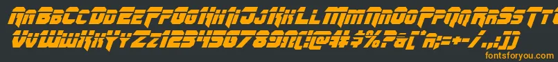 Omegaforcelaserital11 Font – Orange Fonts on Black Background