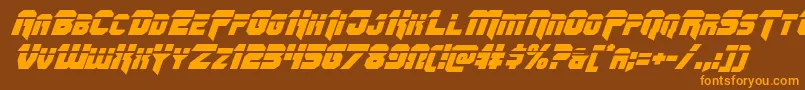 Omegaforcelaserital11 Font – Orange Fonts on Brown Background