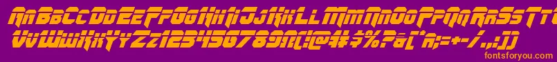 Omegaforcelaserital11 Font – Orange Fonts on Purple Background