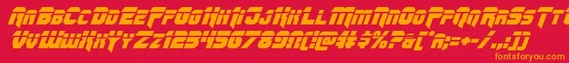 More about Omegaforcelaserital11 Font Omegaforcelaserital11 Font – Orange Fonts on Red Background