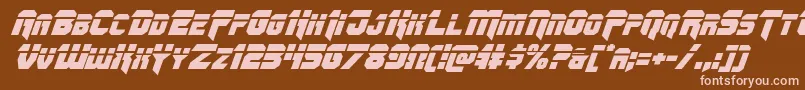 Omegaforcelaserital11 Font – Pink Fonts on Brown Background