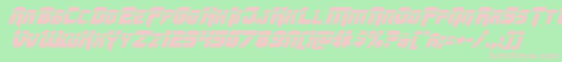 Omegaforcelaserital11 Font – Pink Fonts on Green Background